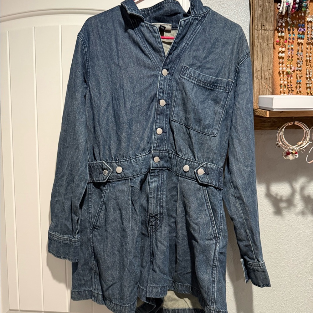 🍡NWOT Denim Women's romper long sleeve and shorts - Picture 1 of 6